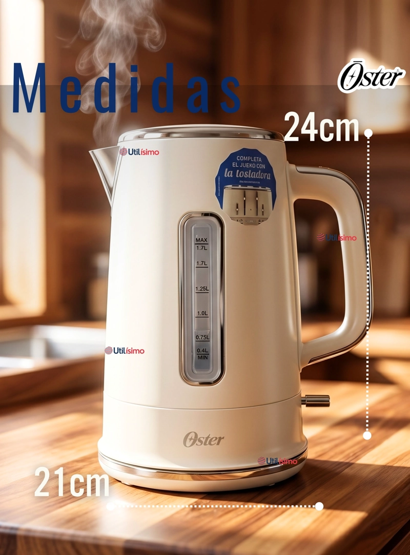 HERVIDOR ELECTRICO OSTER DE 1.7 LITROS PARA TE CAFE E INFUSIONES BVSTKT8107OM - 4
