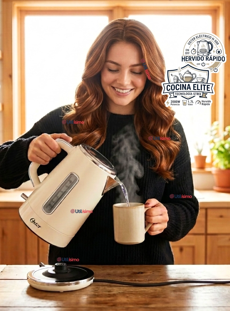 HERVIDOR ELECTRICO OSTER DE 1.7 LITROS PARA TE CAFE E INFUSIONES BVSTKT8107OM - 1