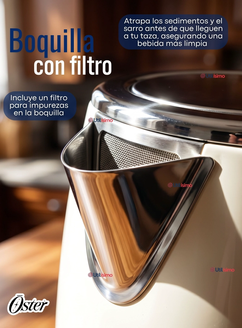 HERVIDOR ELECTRICO OSTER DE 1.7 LITROS PARA TE CAFE E INFUSIONES BVSTKT8107OM - 9
