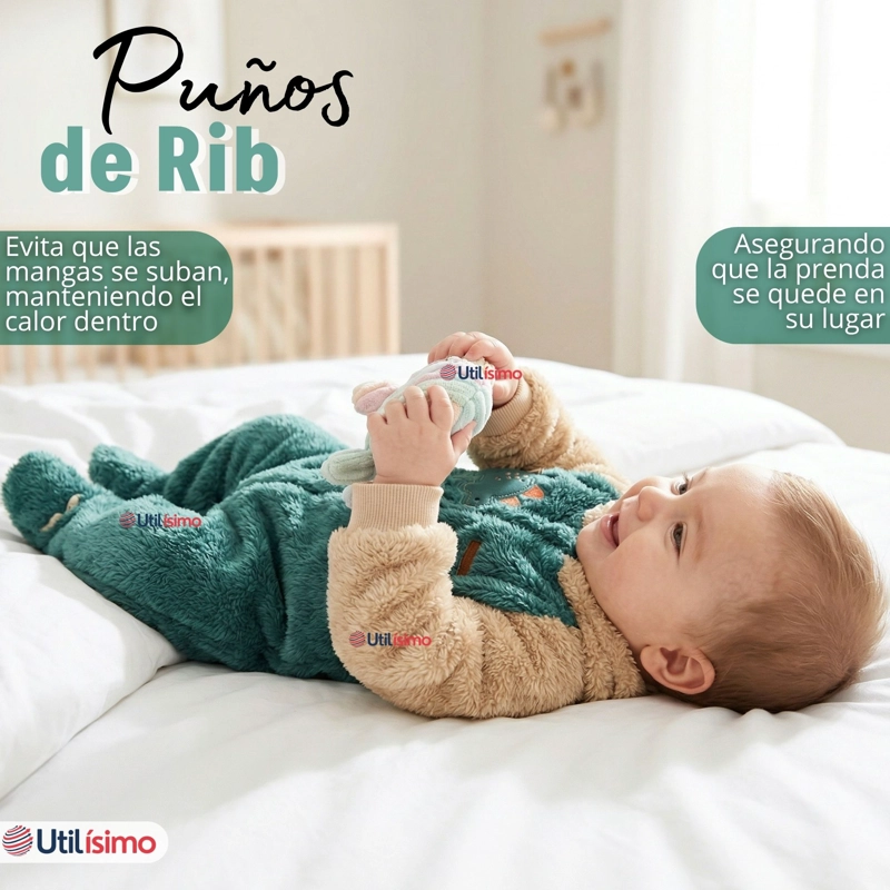 ENTERITO CON CAPUCHA TELA PLUSH VERDE DINOSAURIO BEBE NIÑO - 9