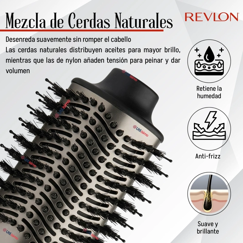 CEPILLO SECADOR ALISADOR DE CABELLO ONE STEP REVLON 800W TITANIUM - 8