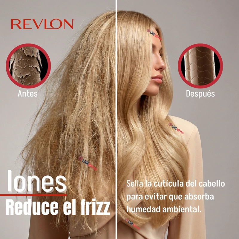 CEPILLO SECADOR ALISADOR DE CABELLO ONE STEP REVLON 800W TITANIUM - 4