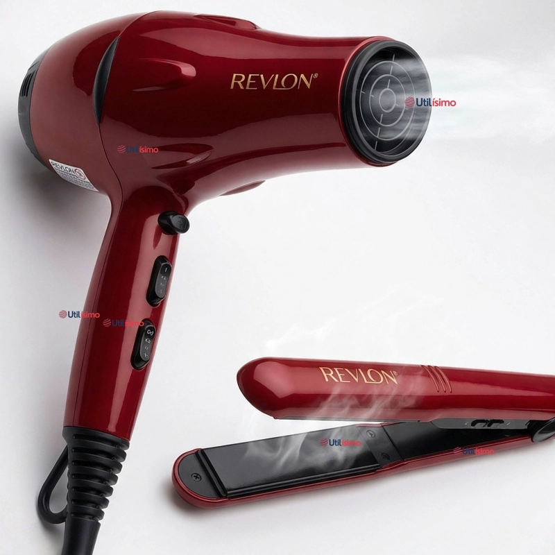 SET SECADOR Y PLANCHA ALISADORA PORTATIL REVLON 2000W - 1