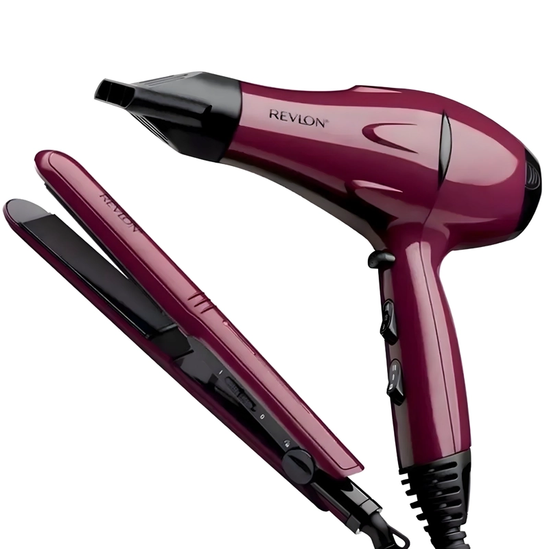 SET SECADOR Y PLANCHA ALISADORA PORTATIL REVLON 2000W - 1