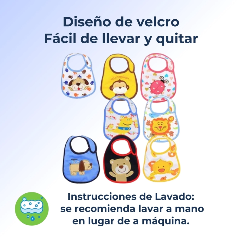 PACK 12 BABEROS IMPERMEABLES REGULABLES PARA BEBES JUMP KIDS NIÑO - 5