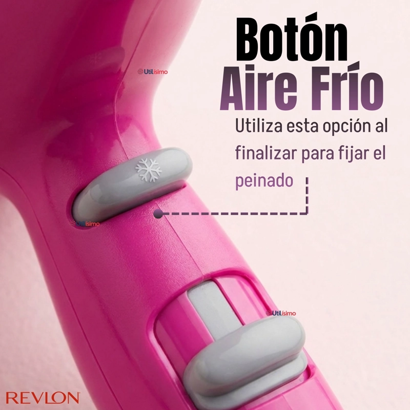SECADOR DE CABELLO COMPACTO IONICO REVLON 1875W ROSA - 7