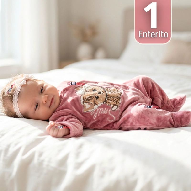 ENTERITO TELA PLUSH ROSADO BEBE NIÑA - 1