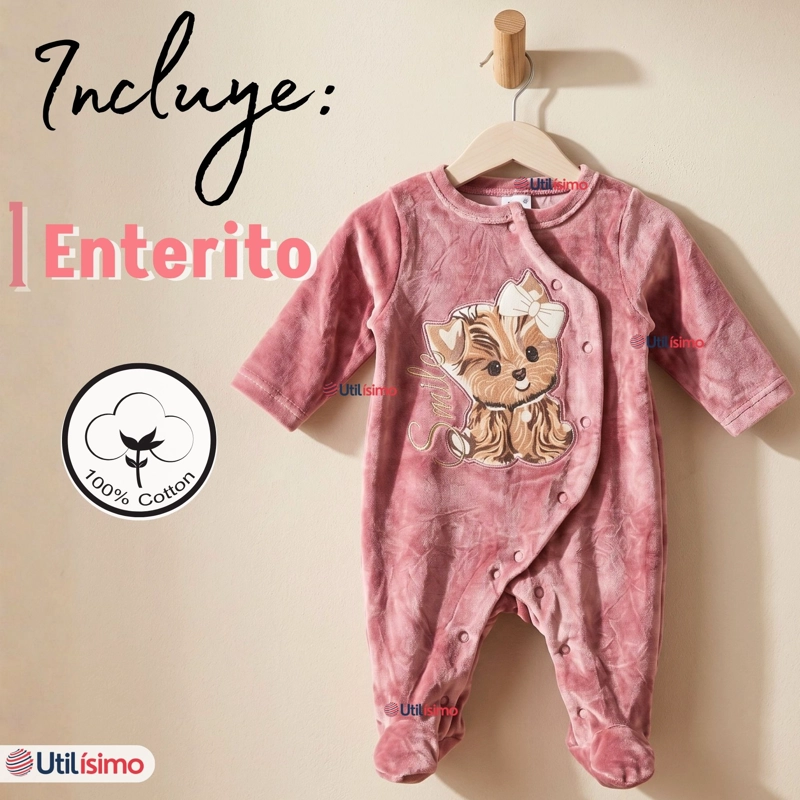 ENTERITO TELA PLUSH ROSADO BEBE NIÑA - 2