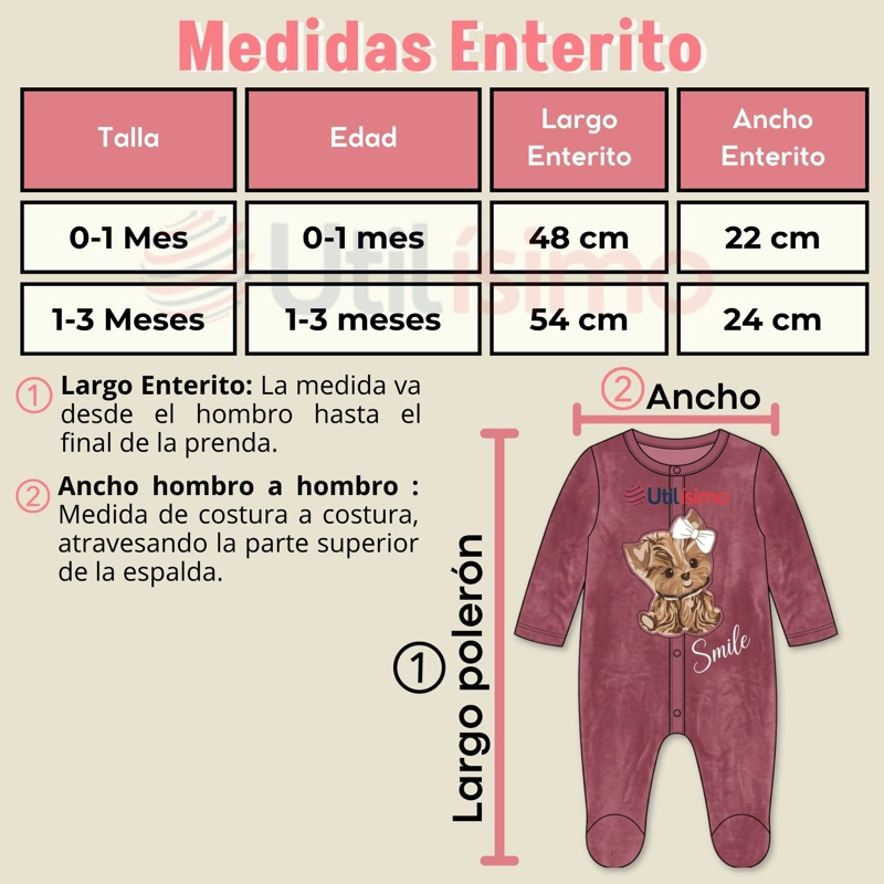 ENTERITO TELA PLUSH ROSADO BEBE NIÑA - 3