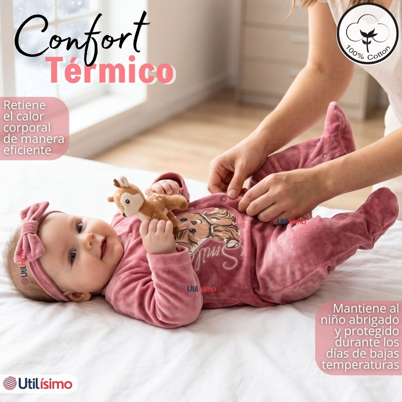 ENTERITO TELA PLUSH ROSADO BEBE NIÑA - 5