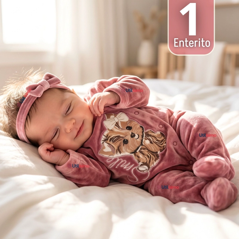 ENTERITO TELA PLUSH ROSADO BEBE NIÑA - 1