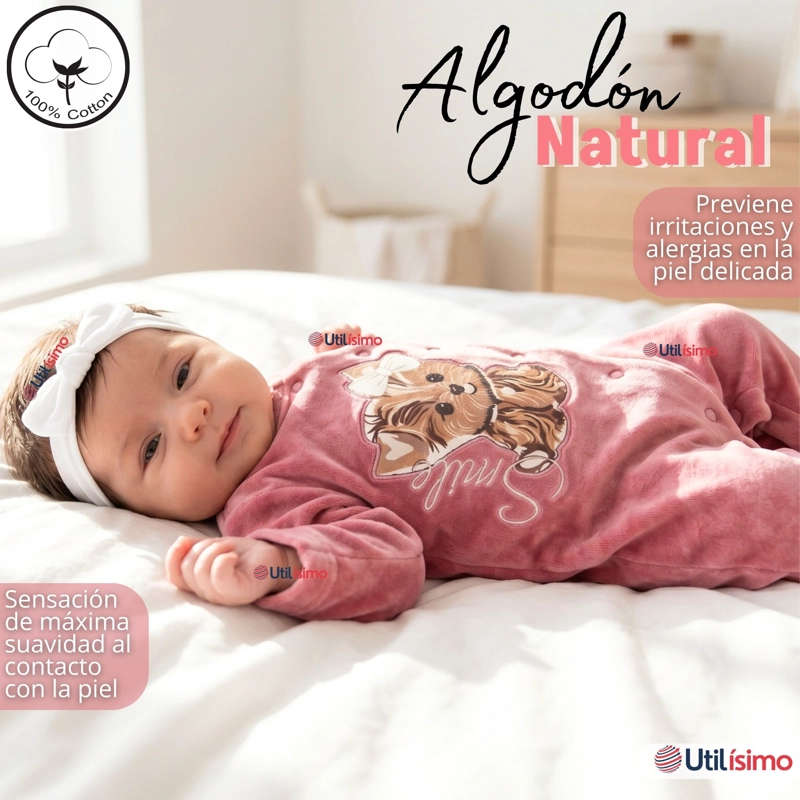 ENTERITO TELA PLUSH ROSADO BEBE NIÑA - 4