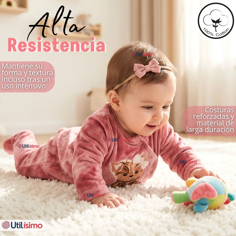 ENTERITO TELA PLUSH ROSADO BEBE NIÑA - 6