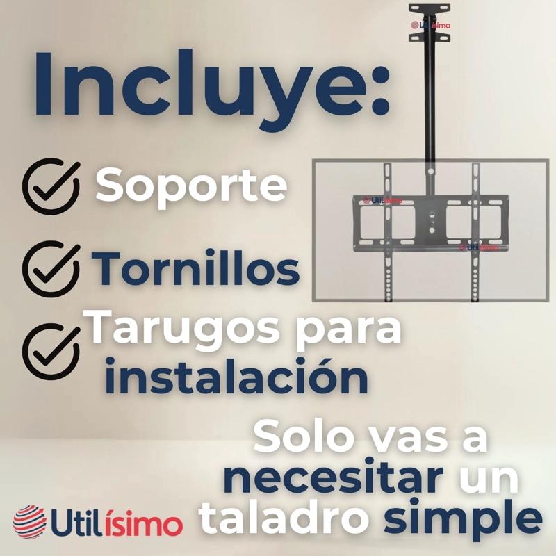 SOPORTE TV PARED TECHO AJUSTABLE 68KG 32 A 85 PULGADAS - 2