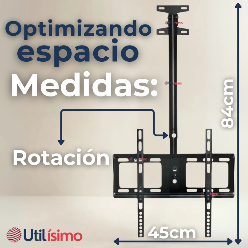 SOPORTE TV PARED TECHO AJUSTABLE 68KG 32 A 85 PULGADAS - 6