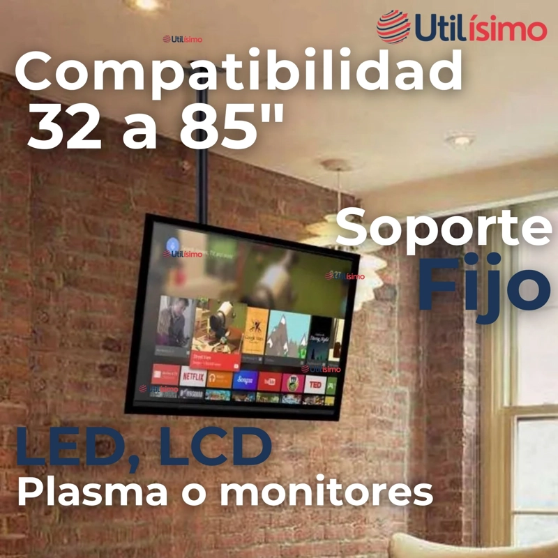 SOPORTE TV PARED TECHO AJUSTABLE 68KG 32 A 85 PULGADAS - 7