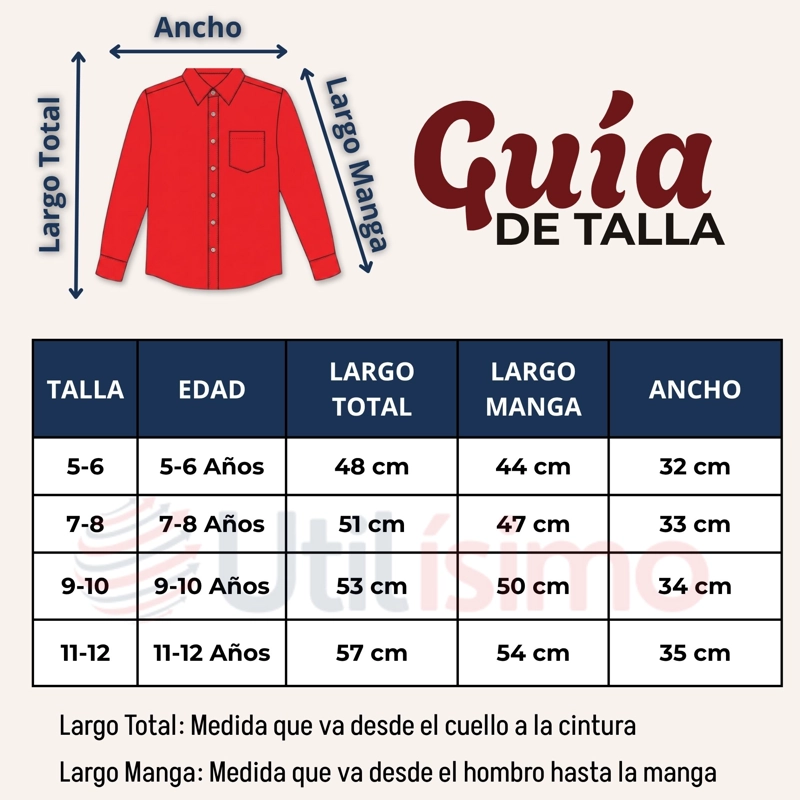 CAMISA HUASO NIÑO ALGODON ROJO FIESTAS PATRIAS TRAJE TIPICO - 3