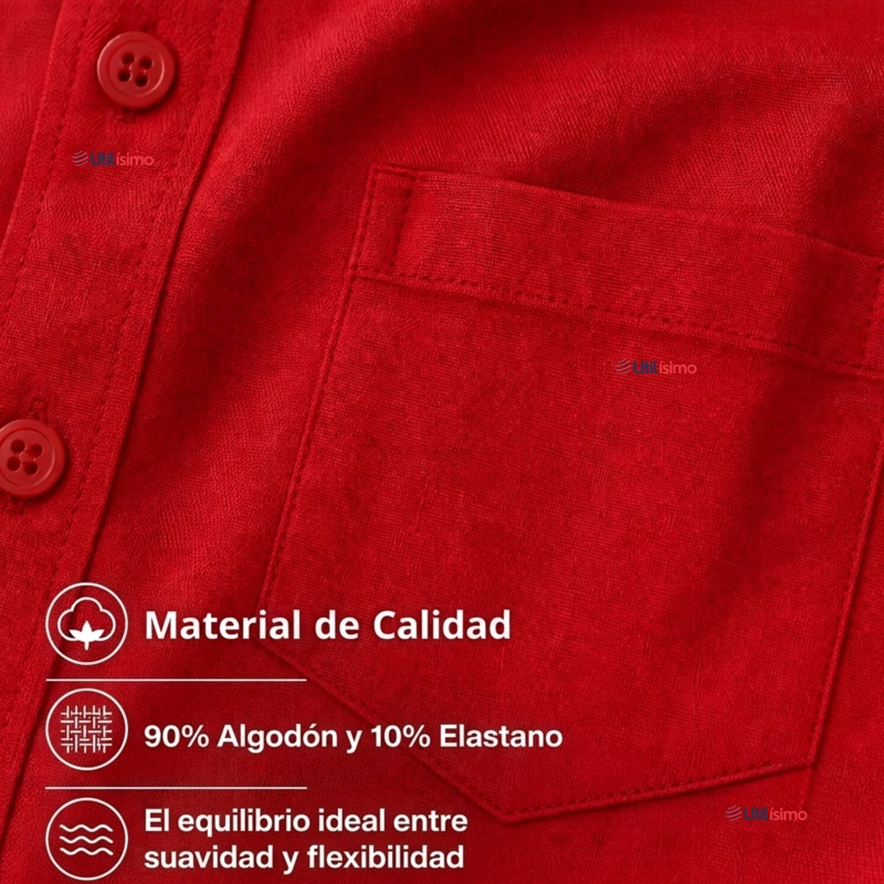 CAMISA HUASO NIÑO ALGODON ROJO FIESTAS PATRIAS TRAJE TIPICO - 5