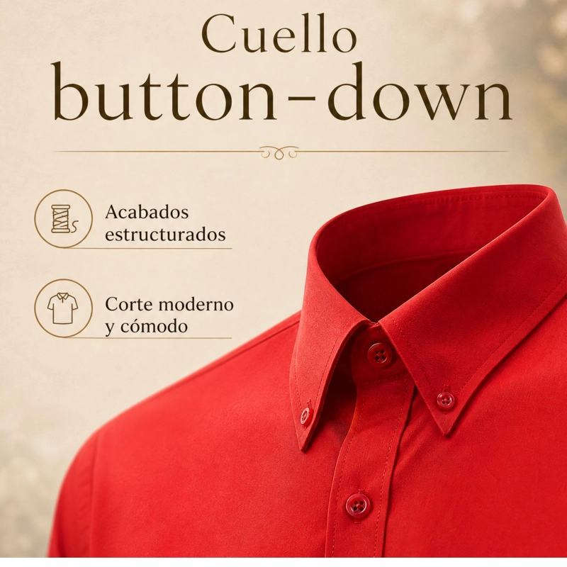 CAMISA ROJA HUASO JUVENIL CLASICA REGULAR FIT MANGA LARGA FIESTAS PATRIAS - 9
