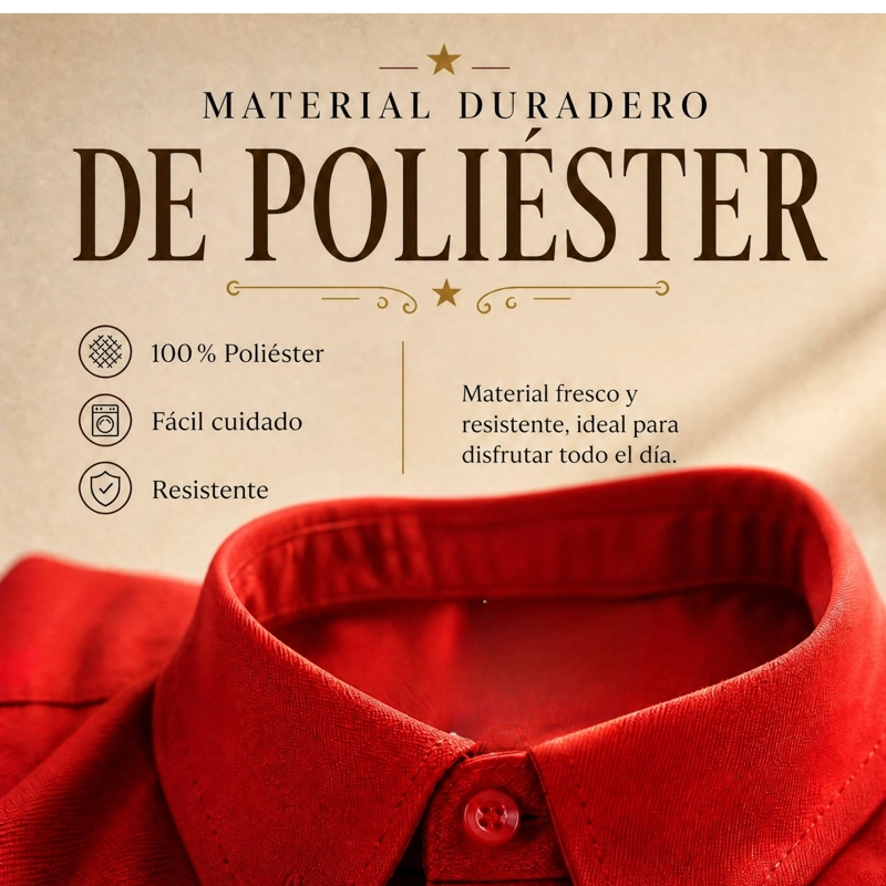 CAMISA ROJA CLASICA REGULAR FIT CASUAL MANGA LARGA HOMBRE - 8