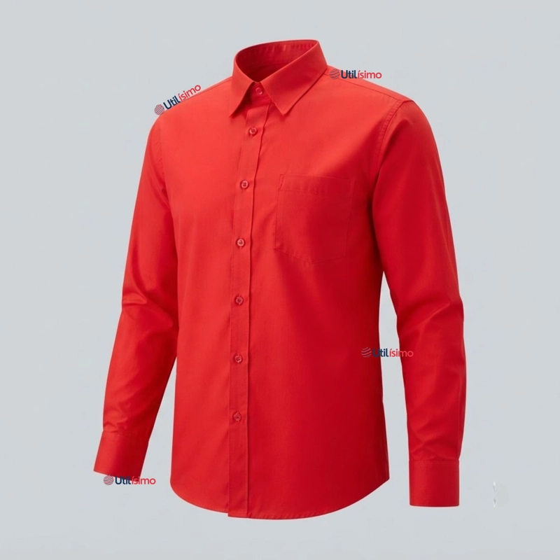 CAMISA ROJA CLASICA REGULAR FIT CASUAL MANGA LARGA HOMBRE - 1