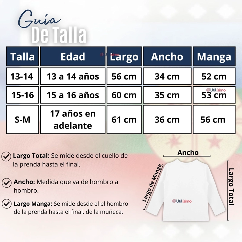 TRAJE CHILOTE JUVENIL 4 PIEZAS AZUL CON POLERA BAILE TIPICO FIESTAS PATRIAS - 5