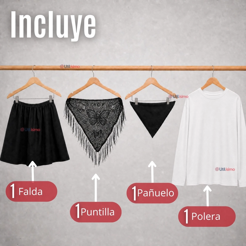 TRAJE CHILOTE JUVENIL NEGRO 4 PIEZAS CON POLERA BAILE TIPICO FIESTAS PATRIAS - 2