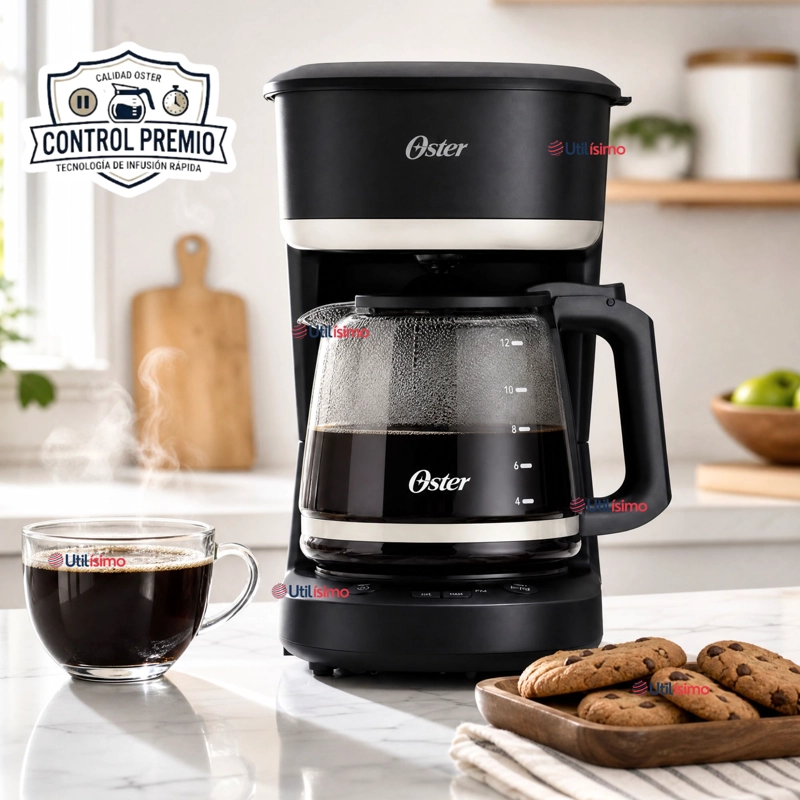 CAFETERA DE GOTEO OSTER® DE 12 TAZAS PROGRAMABLE CON FILTRO REUTILIZABLE NEGRO BVSTDCP121B - 1