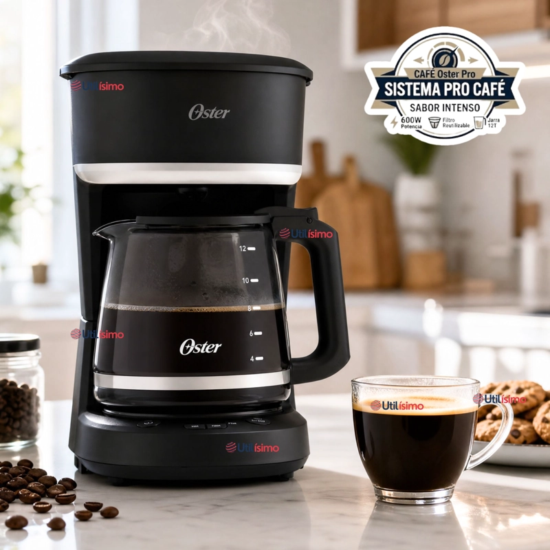 CAFETERA DE GOTEO OSTER® DE 12 TAZAS PROGRAMABLE CON FILTRO REUTILIZABLE NEGRO BVSTDCP121B - 1