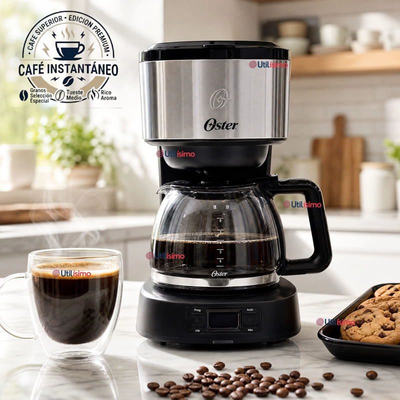 CAFETERA PROGRAMABLE OSTER® 8 TAZAS EN ACERO INOXIDABLE BVSTDC10SS - 1