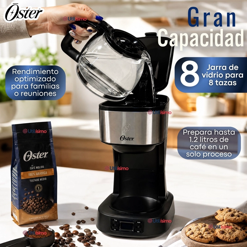 CAFETERA PROGRAMABLE OSTER® 8 TAZAS EN ACERO INOXIDABLE BVSTDC10SS - 6