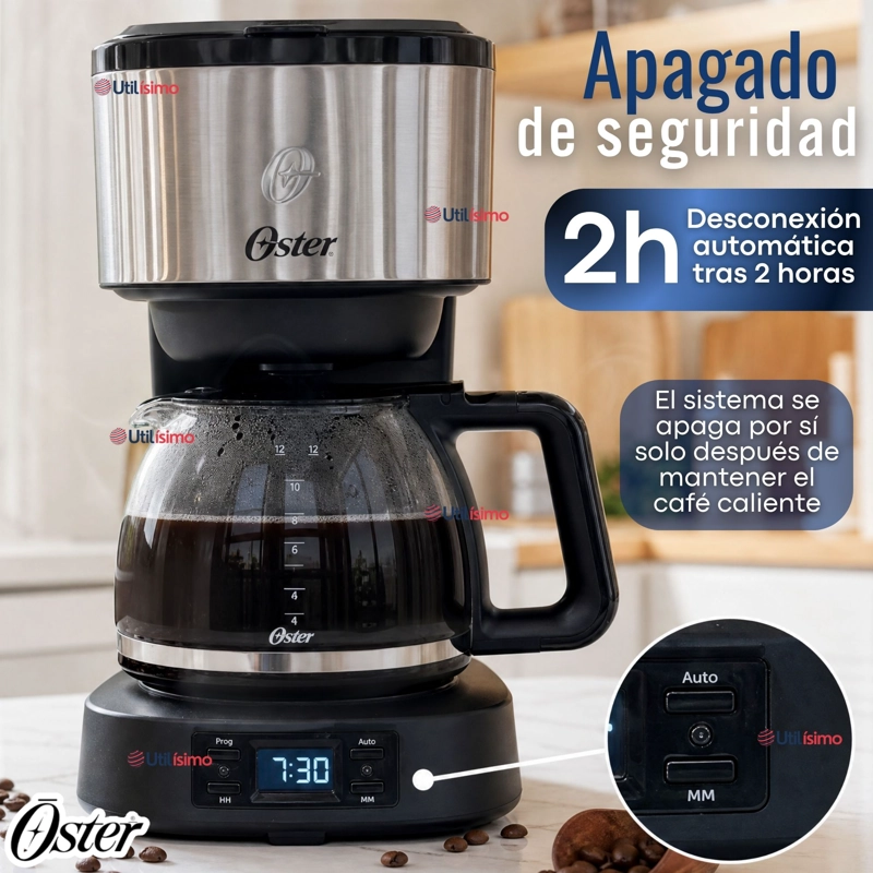 CAFETERA PROGRAMABLE OSTER® 8 TAZAS EN ACERO INOXIDABLE BVSTDC10SS - 7