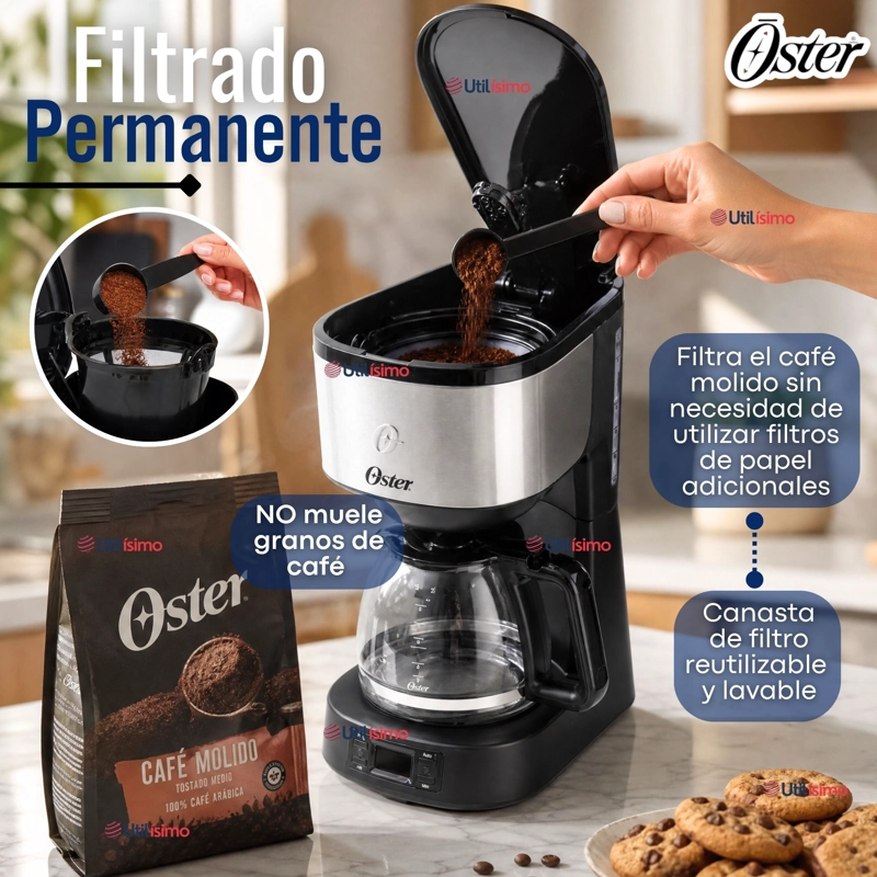 CAFETERA PROGRAMABLE OSTER® 8 TAZAS EN ACERO INOXIDABLE BVSTDC10SS - 8