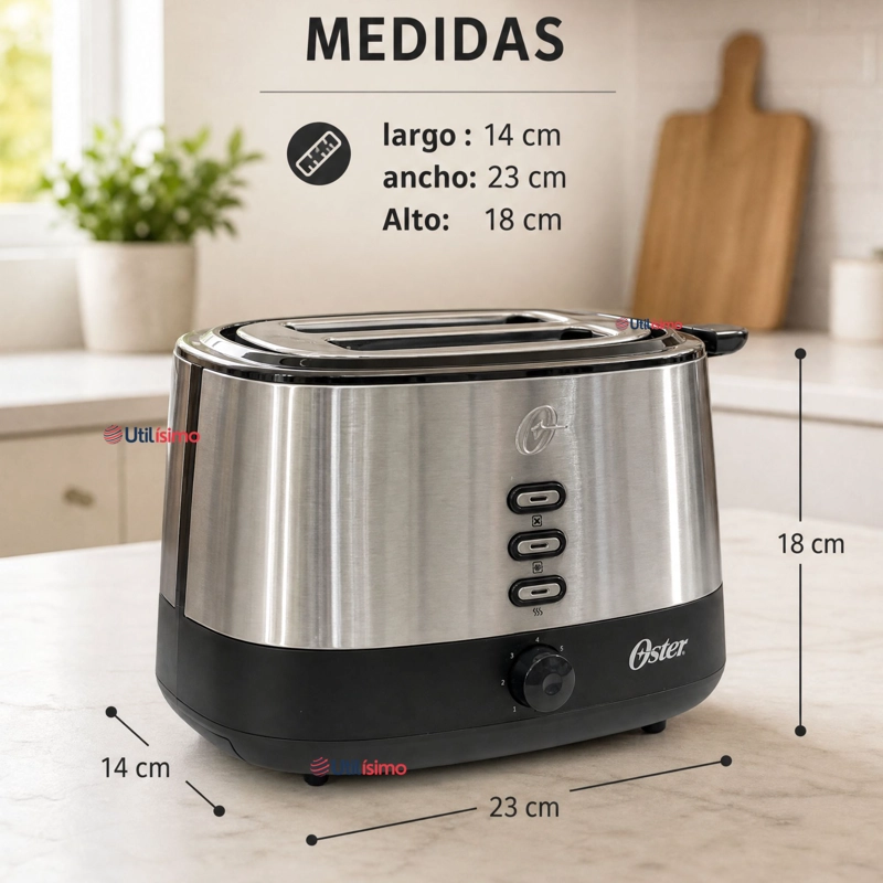 TOSTADOR OSTER® 2 REBANADAS EN ACERO INOXIDABLE TSSTTR500 800W - 3