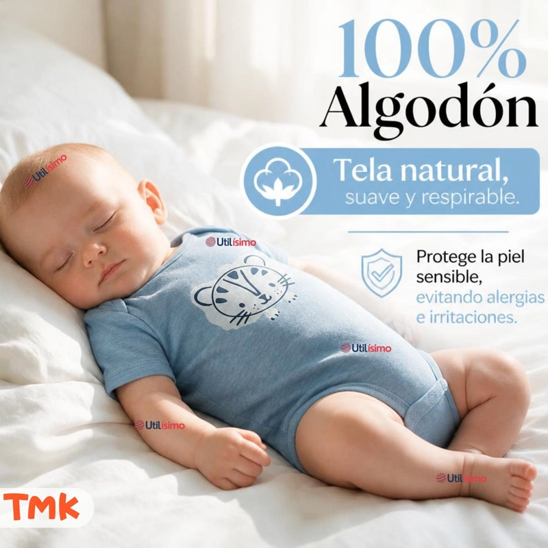 PACK 5 BODYS MANGA CORTA 100% ALGODON TEDMIMAK NIÑO BLUE JUNGLE - 5