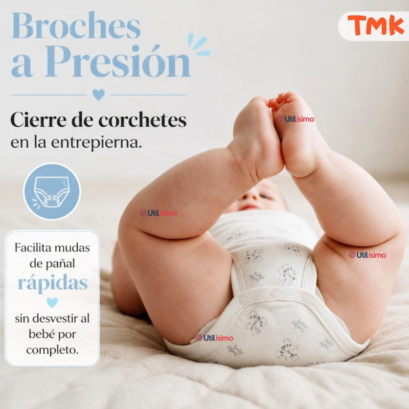 PACK 5 BODYS MANGA CORTA 100% ALGODON TEDMIMAK NIÑO BLUE JUNGLE - 6