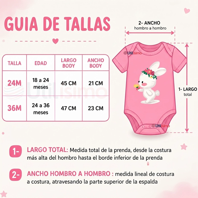 PACK 5 BODYS MANGA CORTA 100% ALGODON TEDMIMAK NIÑA BUNNY BLOSSOM - 3