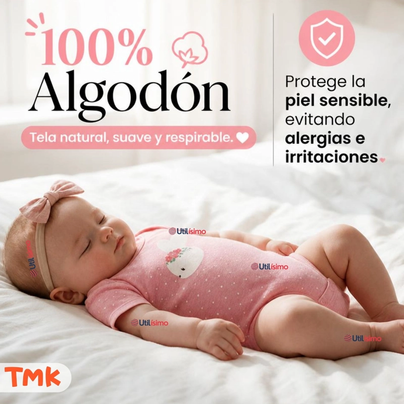 PACK 5 BODYS MANGA CORTA 100% ALGODON TEDMIMAK NIÑA BUNNY BLOSSOM - 5