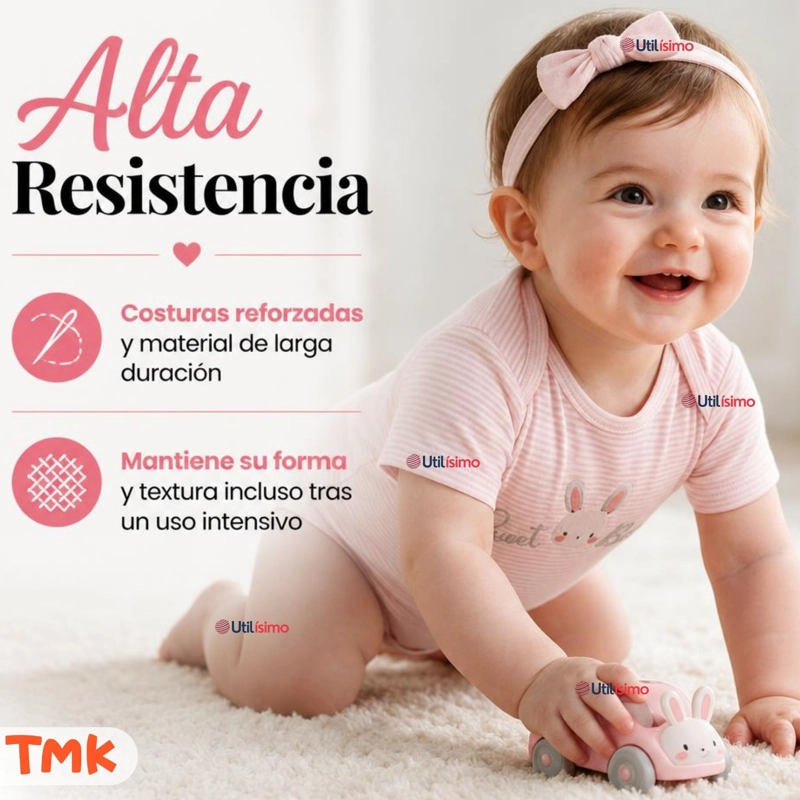 PACK 5 BODYS MANGA CORTA 100% ALGODON TEDMIMAK NIÑA BUNNY BLOSSOM - 9