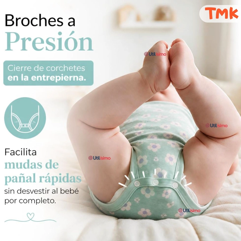 PACK 5 BODYS MANGA CORTA 100% ALGODON TEDMIMAK NIÑA CUDDLY BEARS - 6