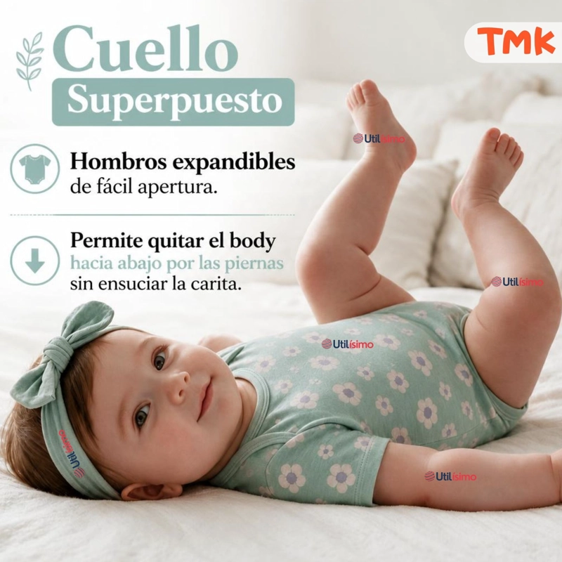 PACK 5 BODYS MANGA CORTA 100% ALGODON TEDMIMAK NIÑA CUDDLY BEARS - 8