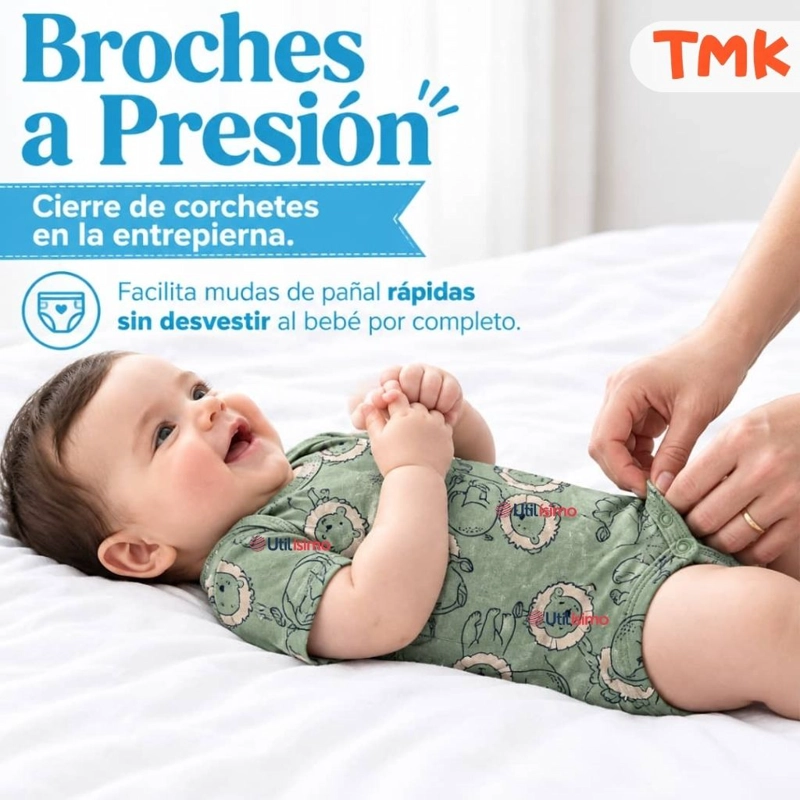 PACK 5 BODYS MANGA CORTA 100% ALGODON TEDMIMAK BEBE NIÑO ANIMALS - 6