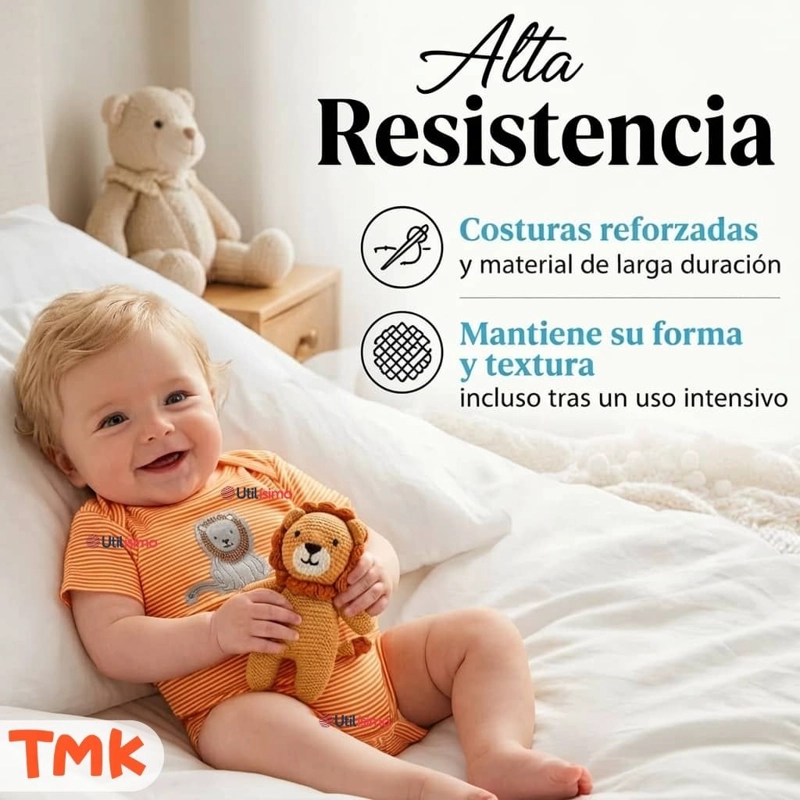 PACK 5 BODYS MANGA CORTA 100% ALGODON TEDMIMAK BEBE NIÑO ANIMALS - 9