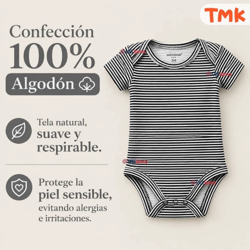 PACK 5 BODYS MANGA CORTA 100% ALGODON TEDMIMAK BEBE NIÑO GREEN DINOS - 5