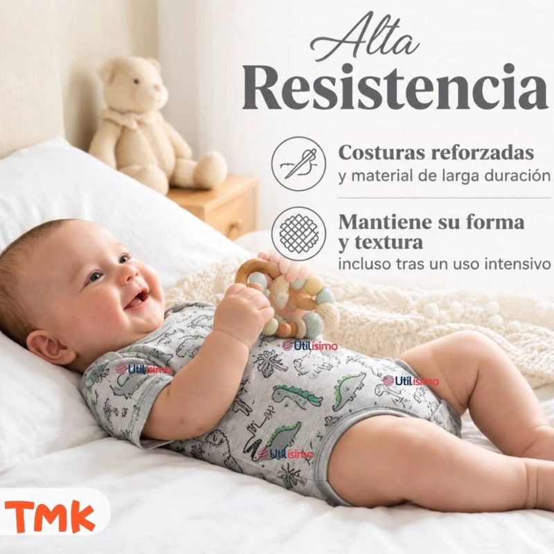 PACK 5 BODYS MANGA CORTA 100% ALGODON TEDMIMAK BEBE NIÑO GREEN DINOS - 7