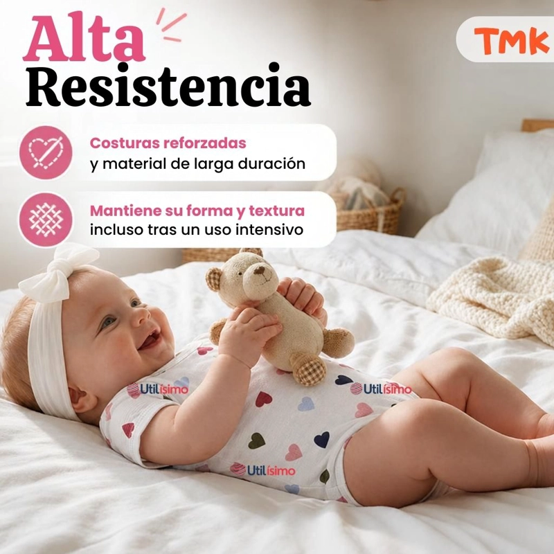 PACK 5 BODYS MANGA CORTA 100% ALGODON TEDMIMAK BEBE NIÑA COLOR CAKE - 7