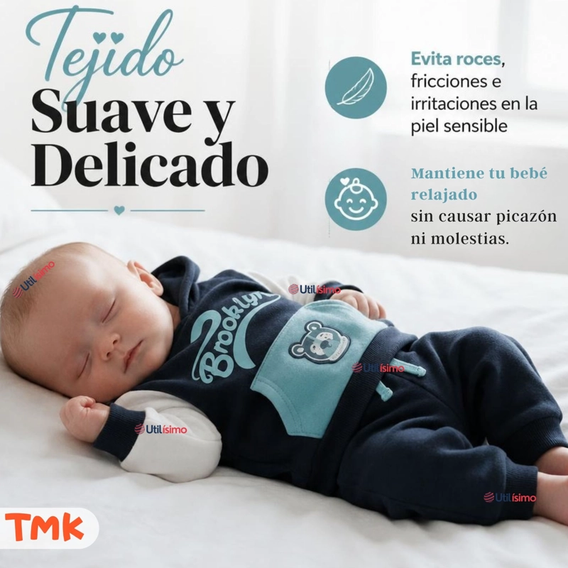 CONJUNTO 2 PIEZAS POLERON Y BUZO 100% ALGODON TEDMIMAK BEBE NIÑO BROOKLYN - 5