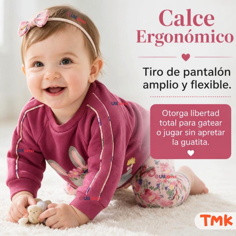 CONJUNTO 2 PIEZAS POLERON Y BUZO 100% ALGODON TEDMIMAK BEBE NIÑA LOVELY - 7