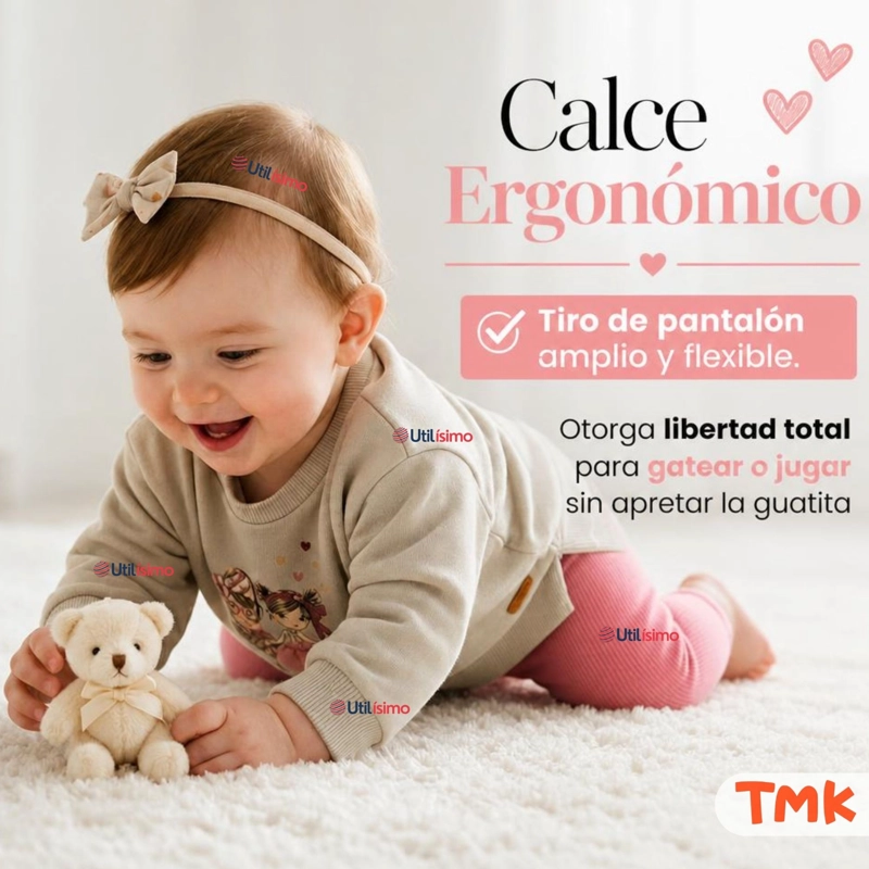 CONJUNTO 2 PIEZAS POLERON Y PANTALON BUZO 100% ALGODON TEDMIMAK BEBE NIÑA PRETTY - 7