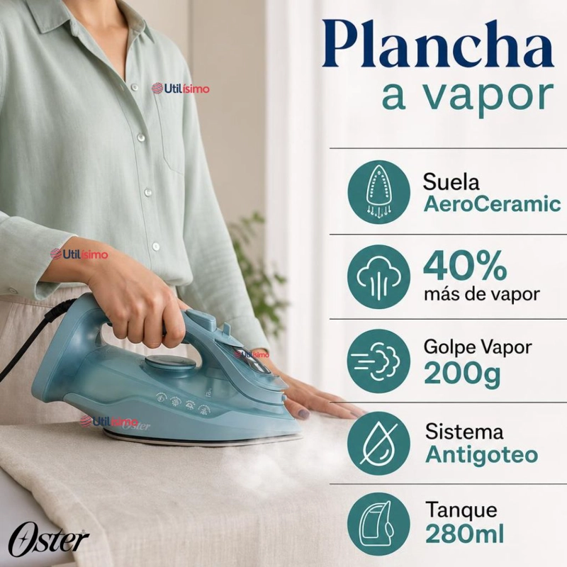 PLANCHA DE VAPOR OSTER®, AEROGLIDE S7000, VERDE CLARO, GCSTAC7001 - 4